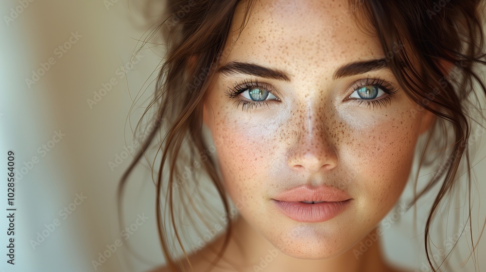 Radiant Young Woman, fresh faced with smooth skin, bright eyes, calm expression, surrounded by soft, warm light, exuding tranquility and inner beauty. Radiant Young Woman, fresh faced with smooth skin, bright eyes, calm expression, surrounded by soft, warm light, exuding tranquility and inner beauty.