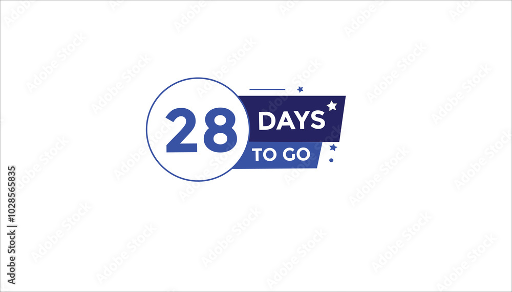 28 days to go Countdown number banner templates. time icon. Vector Illustration
28 days to go Countdown number banner templates. time icon. Vector Illustration