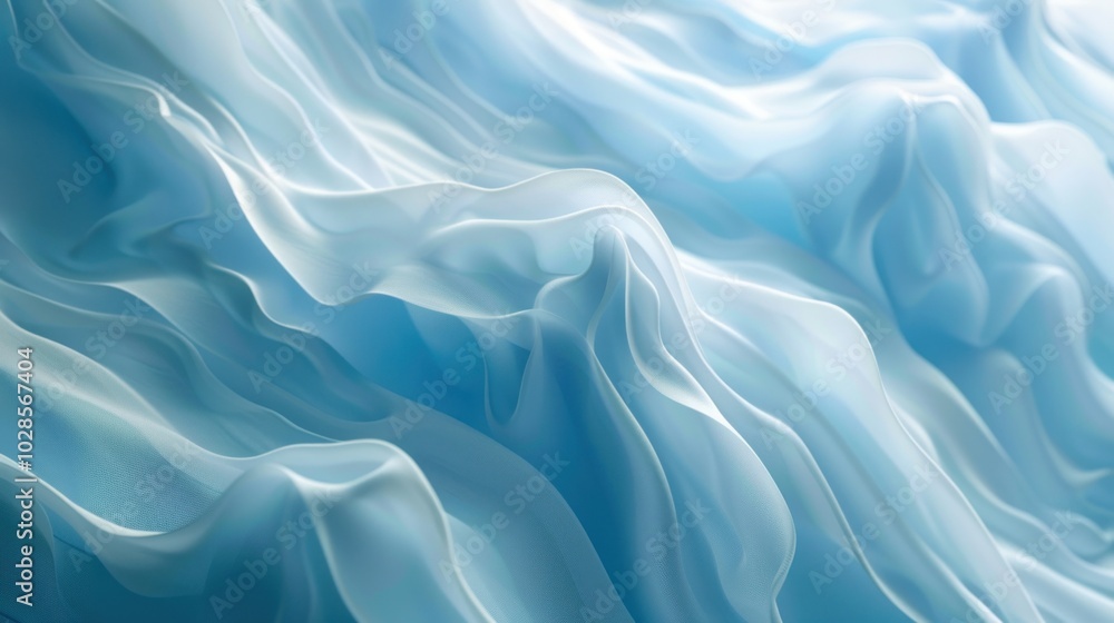 Obraz premium Abstract light blue background with smooth wavy lines