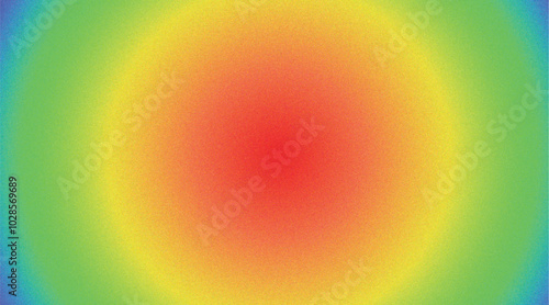 Grainy rainbow gradient background fading from red center to green edges for modern and vibrant design