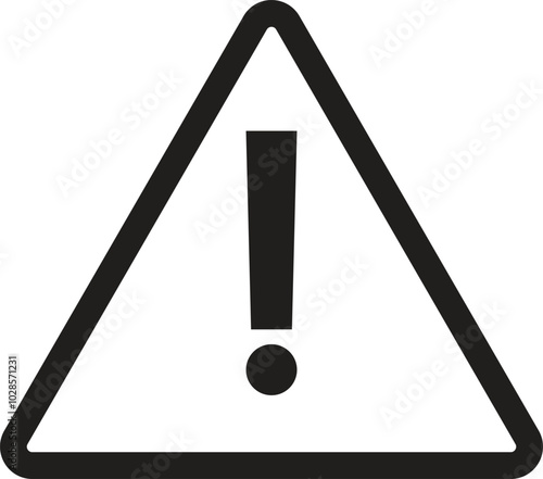 Attention warning, Alert sign with exclamation mark. black triangle. flat vector illustration on white background.
