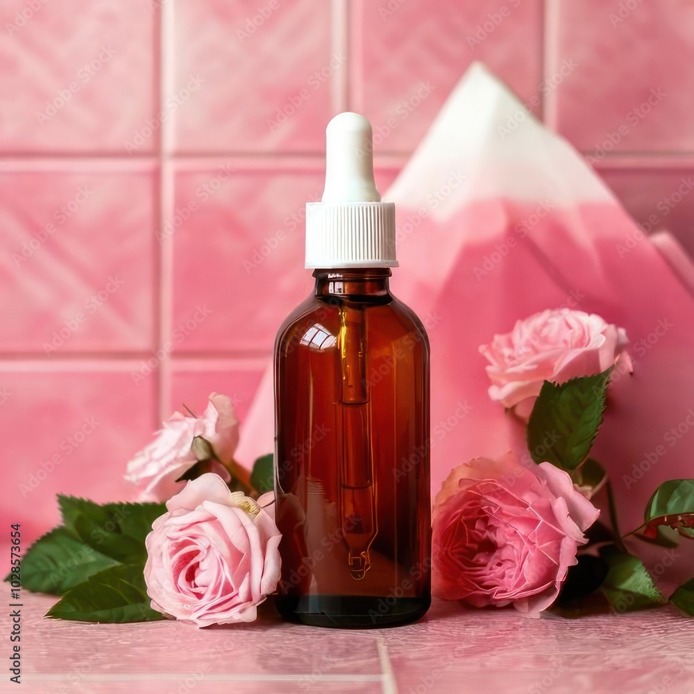 Realistic 3d bottle hair serum for packaging design. Realistic 3d bottle hair serum for packaging design.