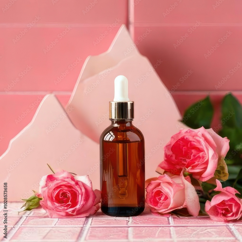 Realistic 3d bottle hair serum for packaging design. Realistic 3d bottle hair serum for packaging design.