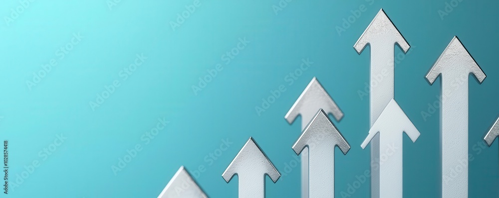 A financial graph with silver arrows climbing steeply upwards, representing a successful quarter of soaring profits and high returns A financial graph with silver arrows climbing steeply upwards, representing a successful quarter of soaring profits and high returns