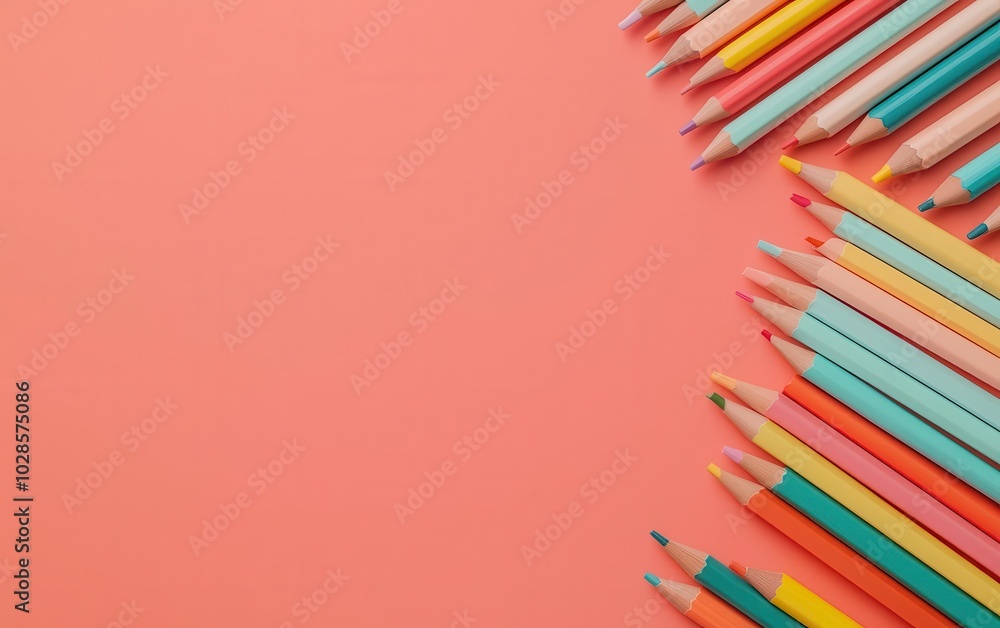 Artistic stationery laid out for backtoschool preparation, 3D illustration Artistic stationery laid out for backtoschool preparation, 3D illustration