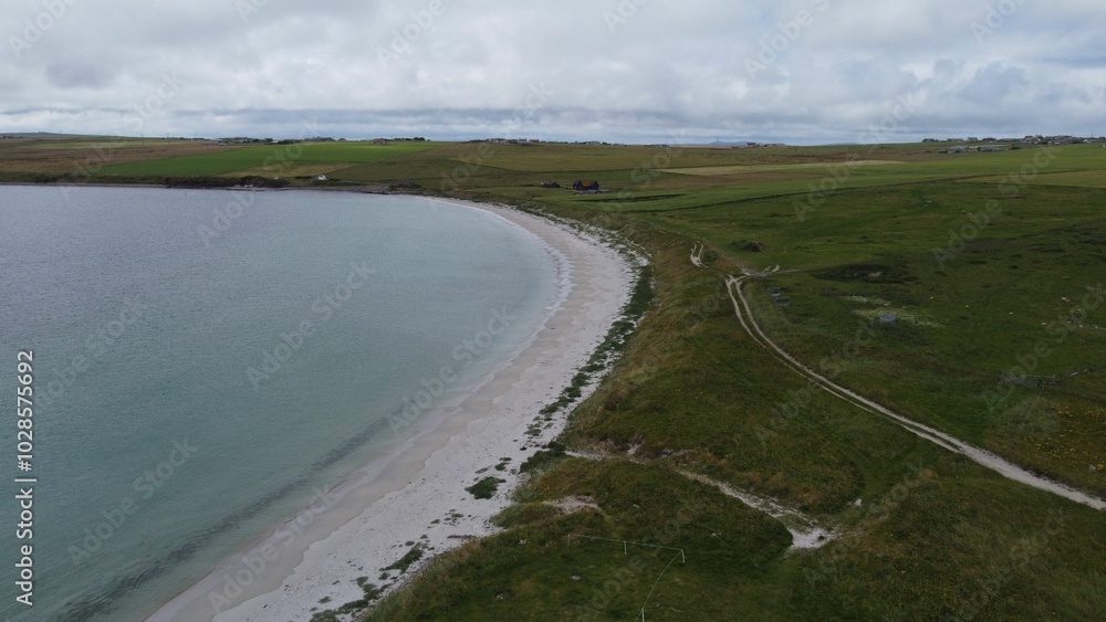Aerial view of a serene coastline Aerial view of a serene coastline