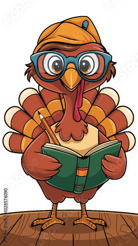 Smart Turkey Reading Book With Pencil