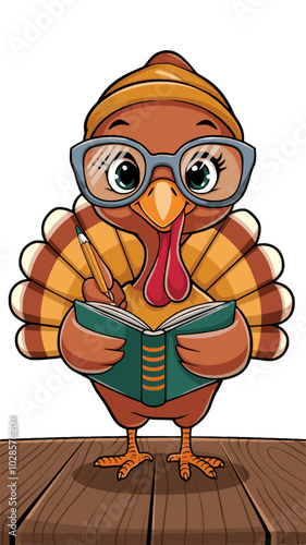 Smart Turkey Reading Book With Pencil