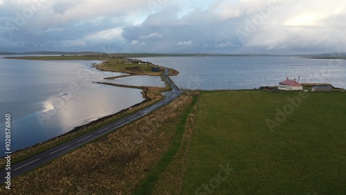 Wallpaper Mural Scenic coastal road leading to a small settlement Torontodigital.ca