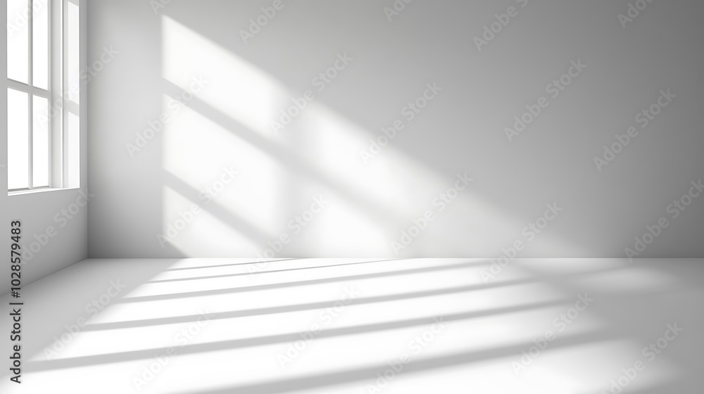 Fototapeta premium Empty space on clean white background with soft shadows