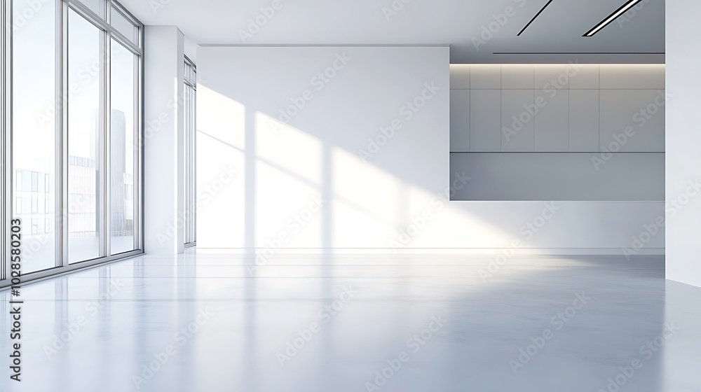 Obraz premium Clean white area with blank text space for professional use