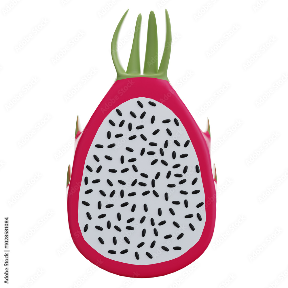 3d icon dragon fruit on the white background 3d icon dragon fruit on the white background