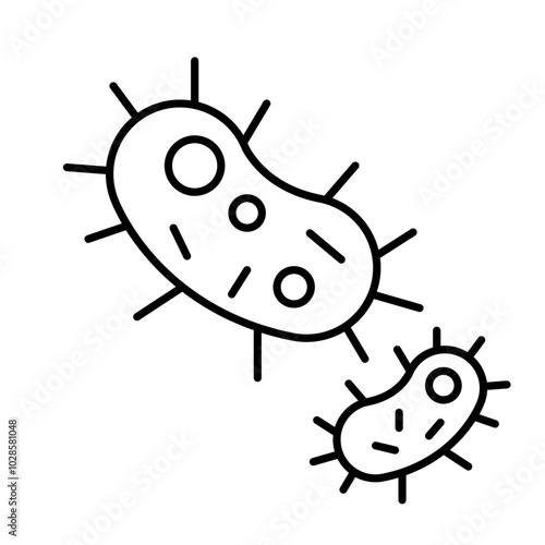 Bactery Icon, Unicelluler, microbactery, microbe