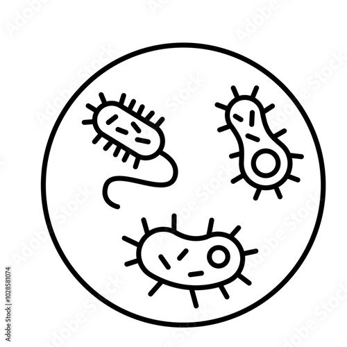 Bactery Icon, Unicelluler, microbactery, microbe