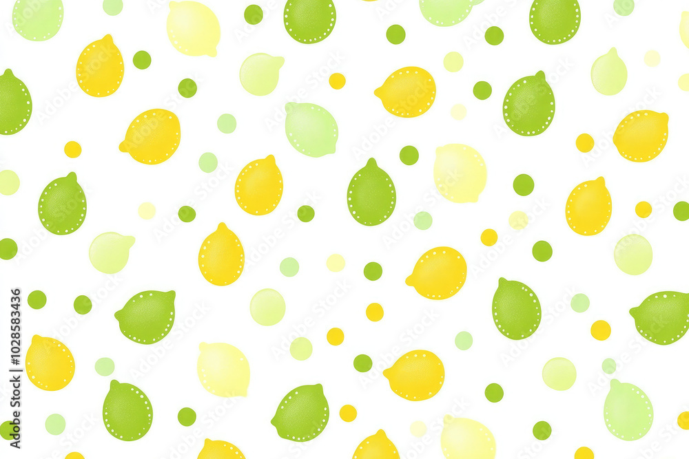 Lemon pattern, soft yellow and green tones on a white background, a minimalistic design with a whimsical feel Lemon pattern, soft yellow and green tones on a white background, a minimalistic design with a whimsical feel