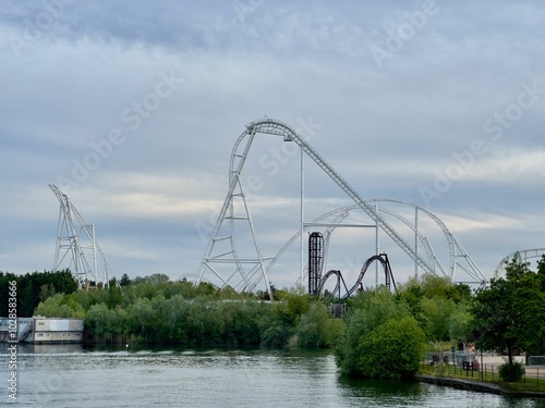 Roller Coasters at the Thorpe Park, London, England, UK photo