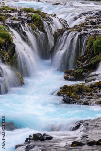 Bruarfoss waterfall in Iceland