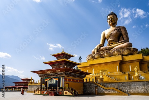 Wallpaper Mural Majestic Buddha Dordenma Statue against the background of a blue sky. Bhutan Torontodigital.ca
