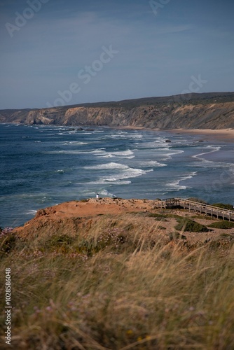 Scenic view of Bordeira's beach in Algarve, Portugal