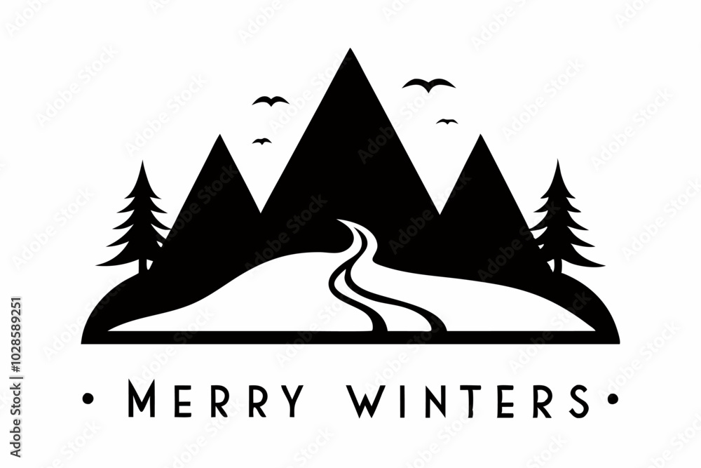 Stylish Creative Christmas silhouette vector style with a white background Stylish Creative Christmas silhouette vector style with a white background