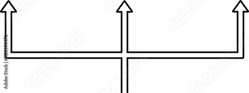 Fork-shaped arrow in linear style.