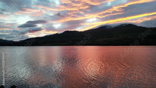 sunset over loch tay photo