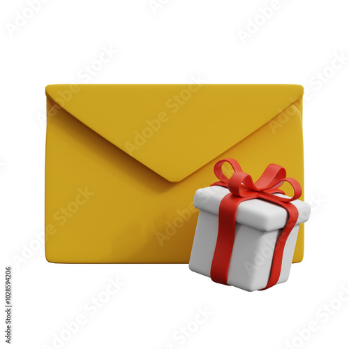 3d rendered gift email illustration