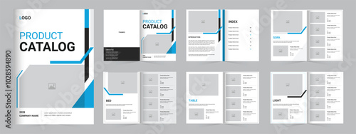 Furniture catalog vector template, product catalog layout