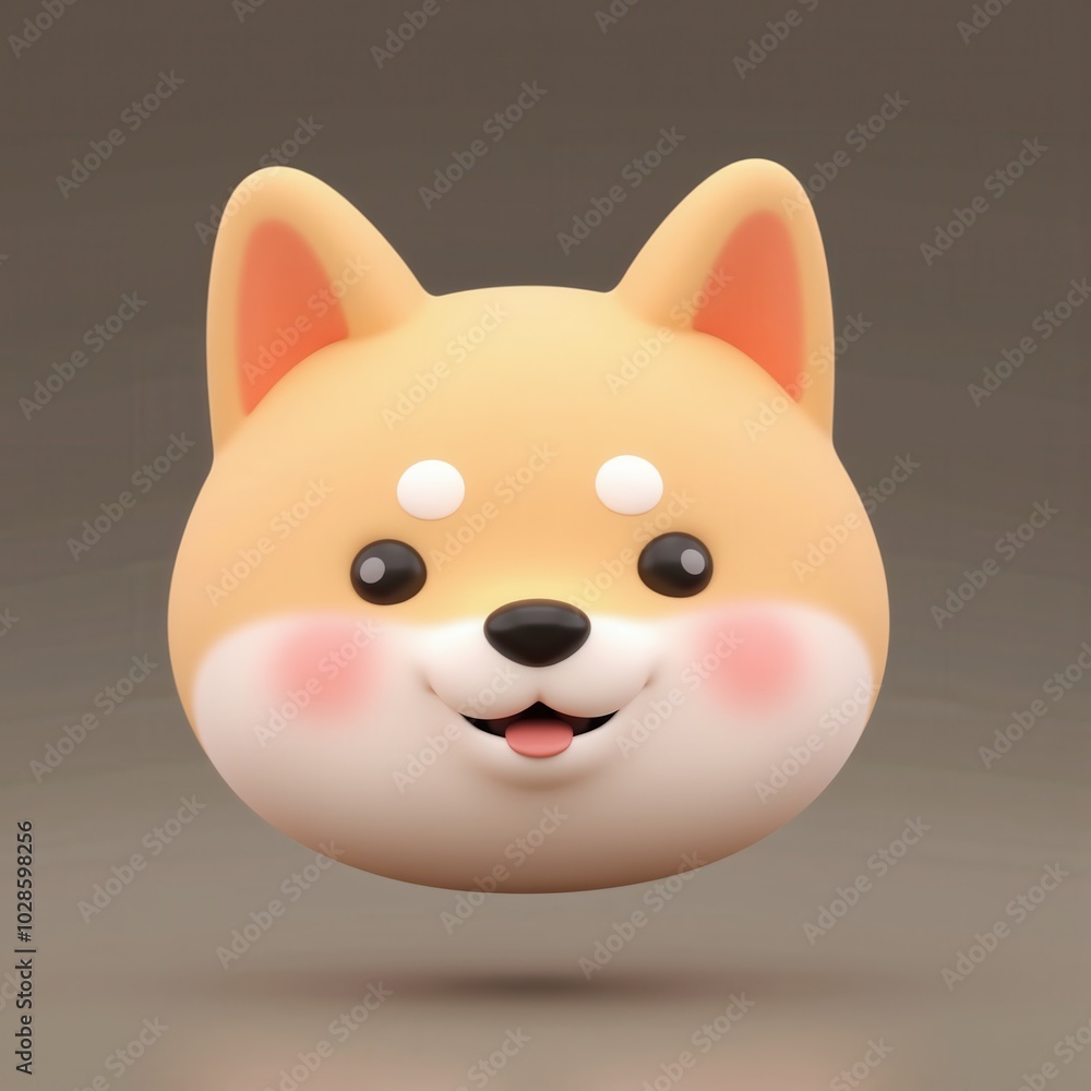 cute shiba 3d illustration style icon cute shiba 3d illustration style icon
