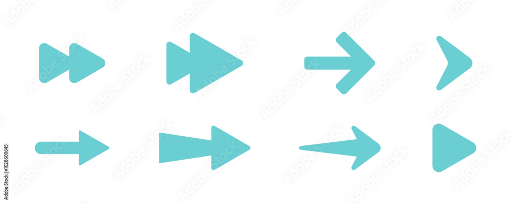 Arrows flat vector icons. Flat arrow icon set. Arrows flat vector icons. Flat arrow icon set.