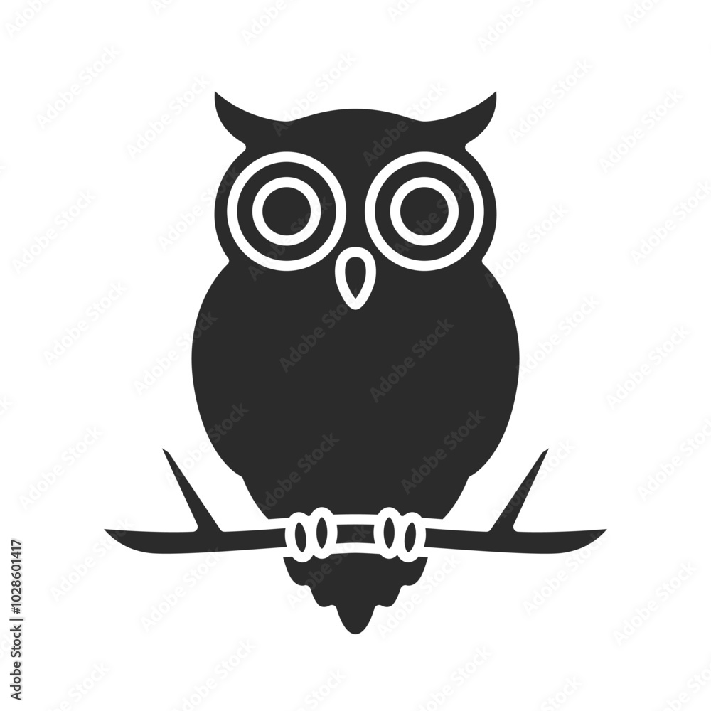 Obraz premium Owl icon. Owl silhouette design vector illustration.