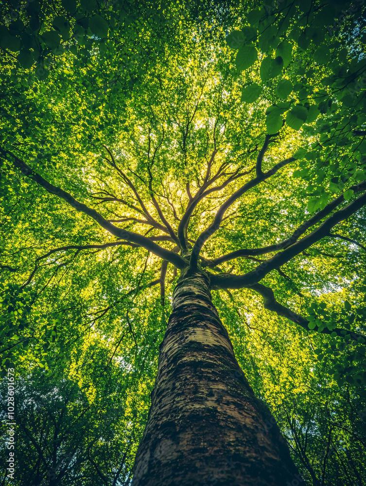 Fototapeta premium Tree background, tree low shot angle 