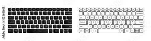 Computer keyboard vector set