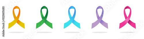 Ribbon bow vector set