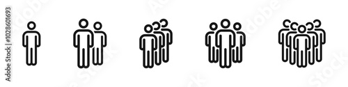 Crowd of people vector icons