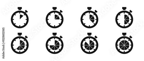 Timer vector icon set