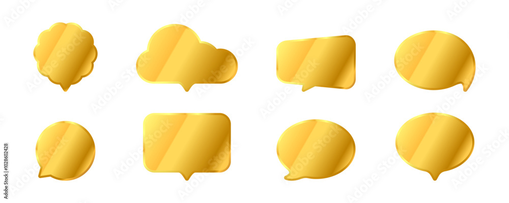 Golden shiny frame vector set