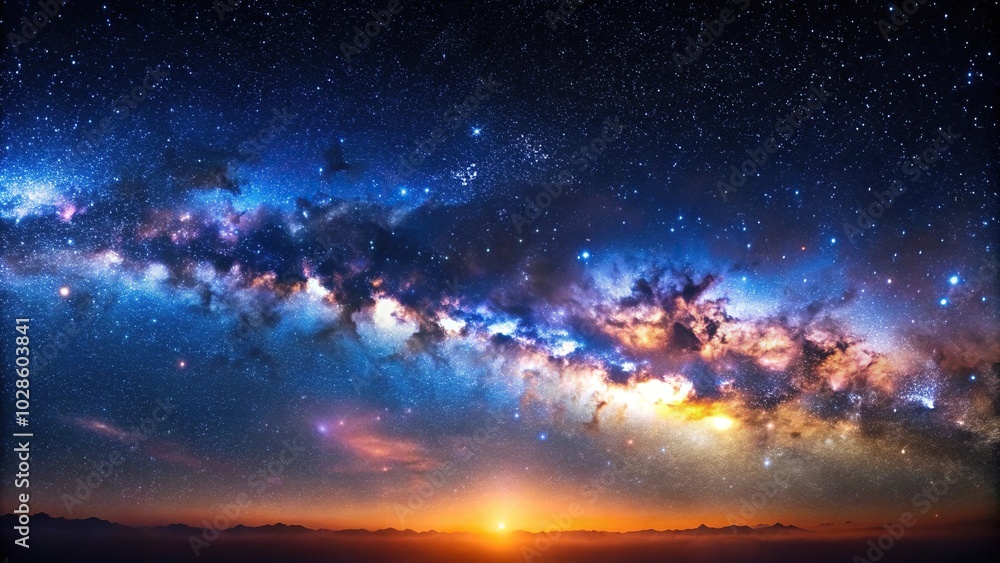 Night sky with stars and galaxy in outer space background Night sky with stars and galaxy in outer space background