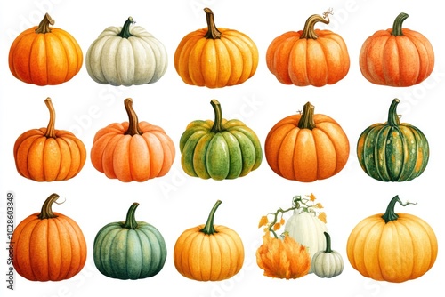 seamless background with pumpkins