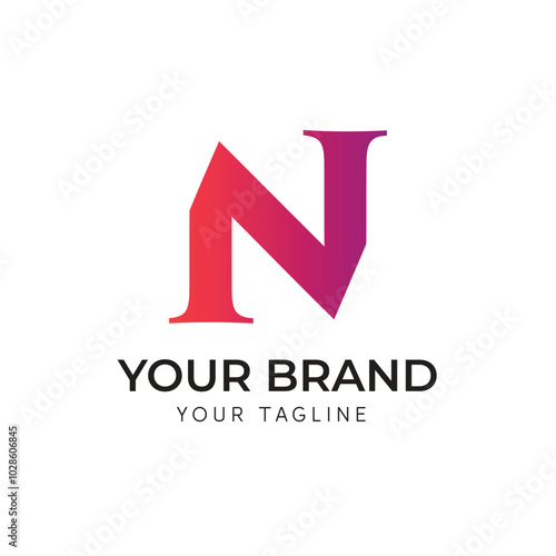 Professional letter N Business Logo. Generated With Ai