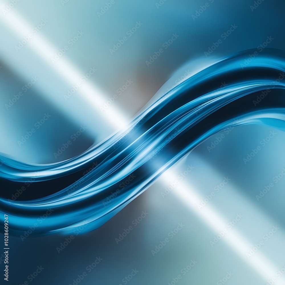 Fototapeta premium Abstract blue motion curve soft beam background