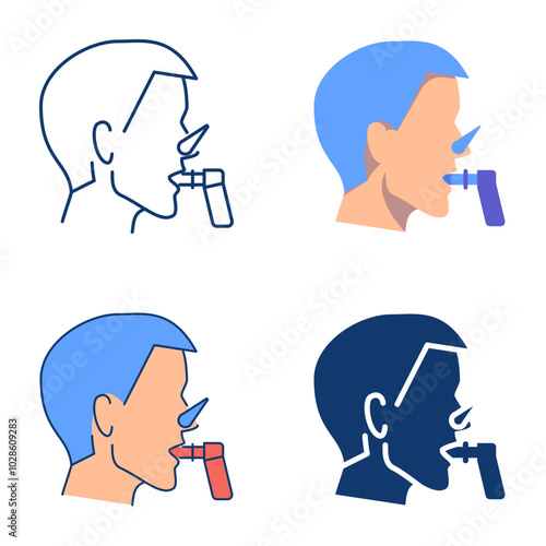 Lung function test icon set