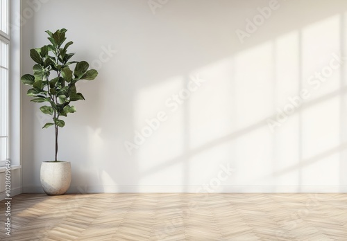 Minimalist Room with Plant