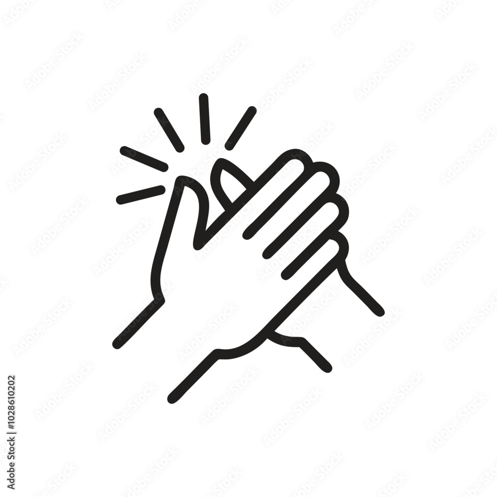 Fototapeta premium Hands clapping icon on white background