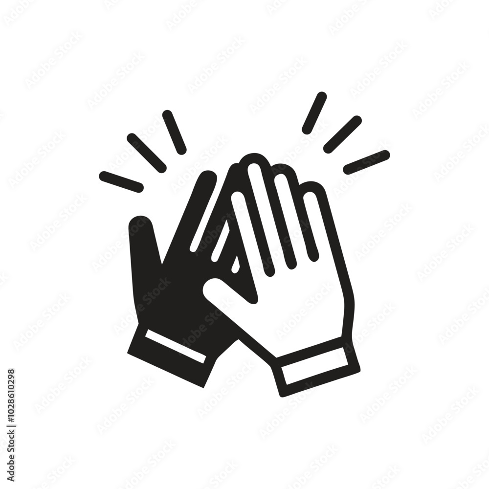 Hands Clapping Vector Icon on white background Hands Clapping Vector Icon on white background