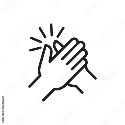 Hands clapping icon on white background