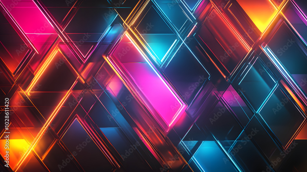 Shiny Neon Triangles Background Shiny Neon Triangles Background