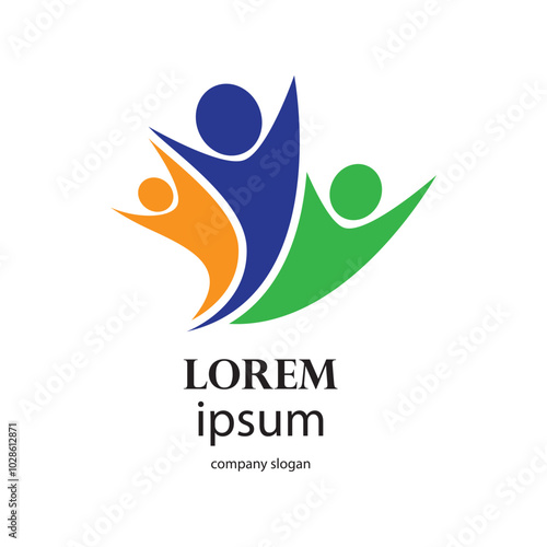 rotating successful people community logo design