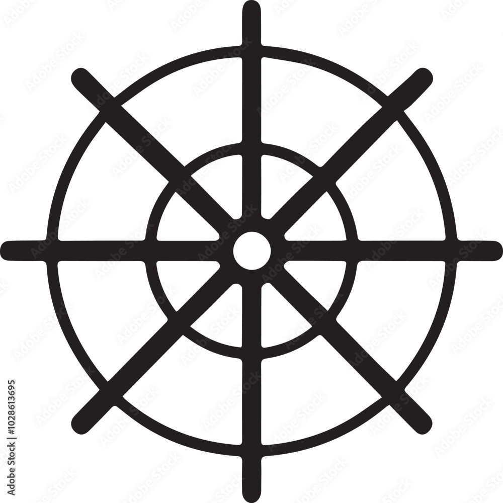 Ship steering vector illustration outline icon. Silhouette art of steering. Ship steering vector illustration outline icon. Silhouette art of steering.