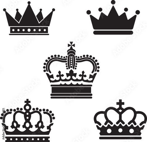 set of crowns vector